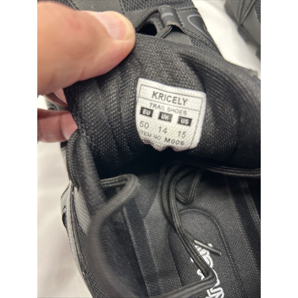 Kricely Trail Shoes Mens SZ 15 Solid Black Excellent Condition - Picture 7 of 9